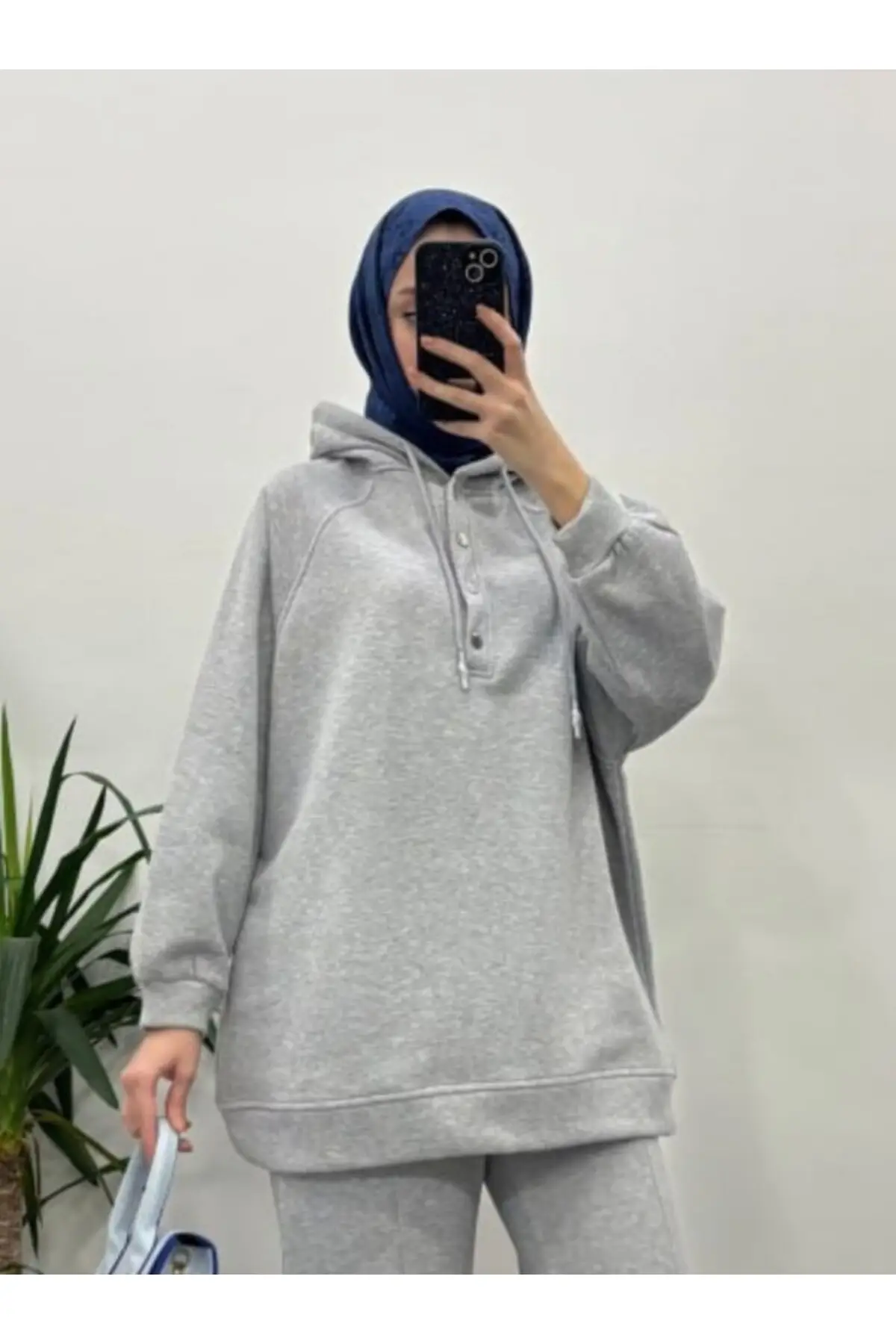 5274 - Şık Rahat 3 İplik Şardonlu Salaş Kadın Sweatshirt