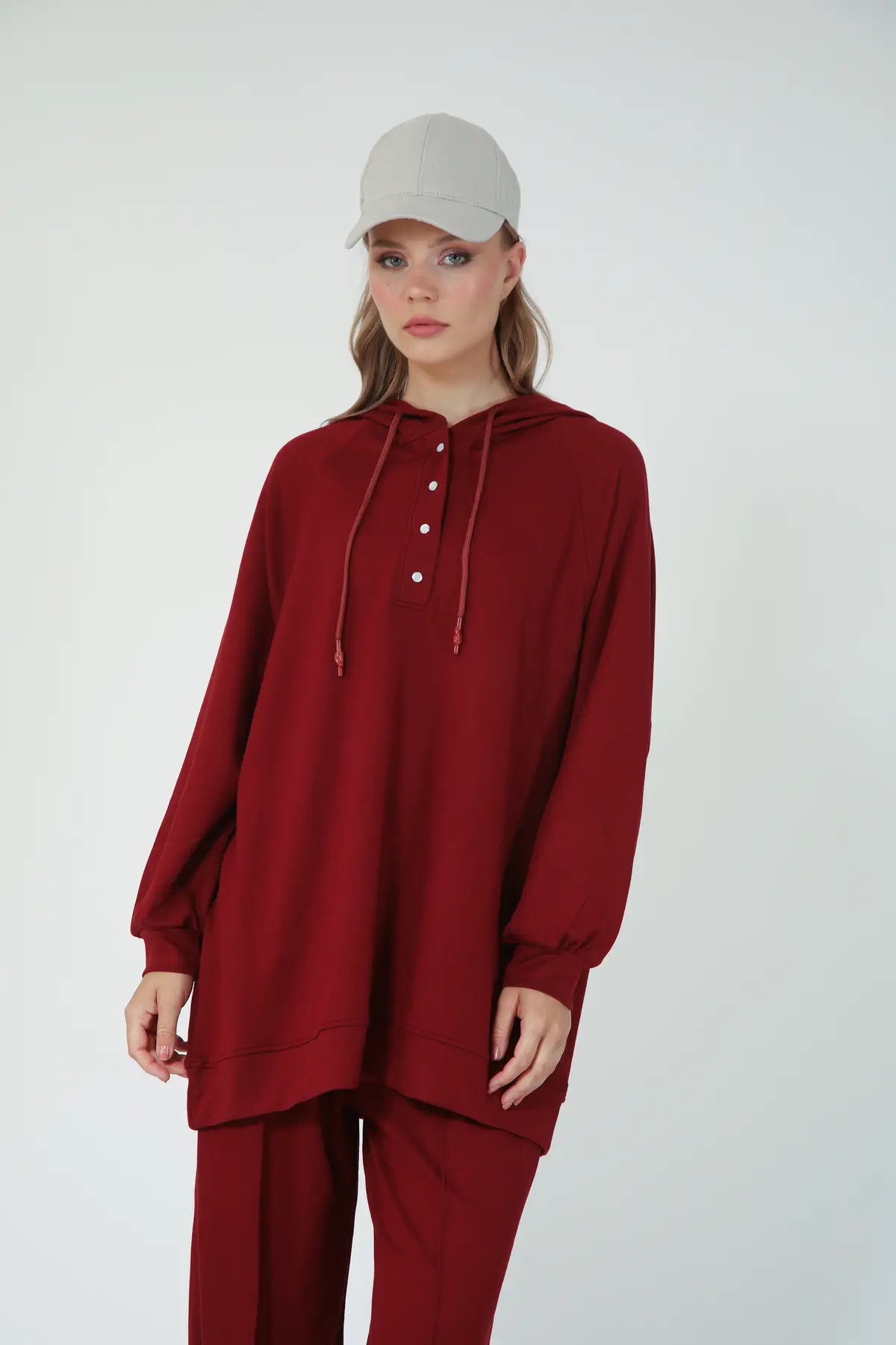 5373 - Şık, Rahat, İnce Pantolon-Sweatshirt Kadın Takımı