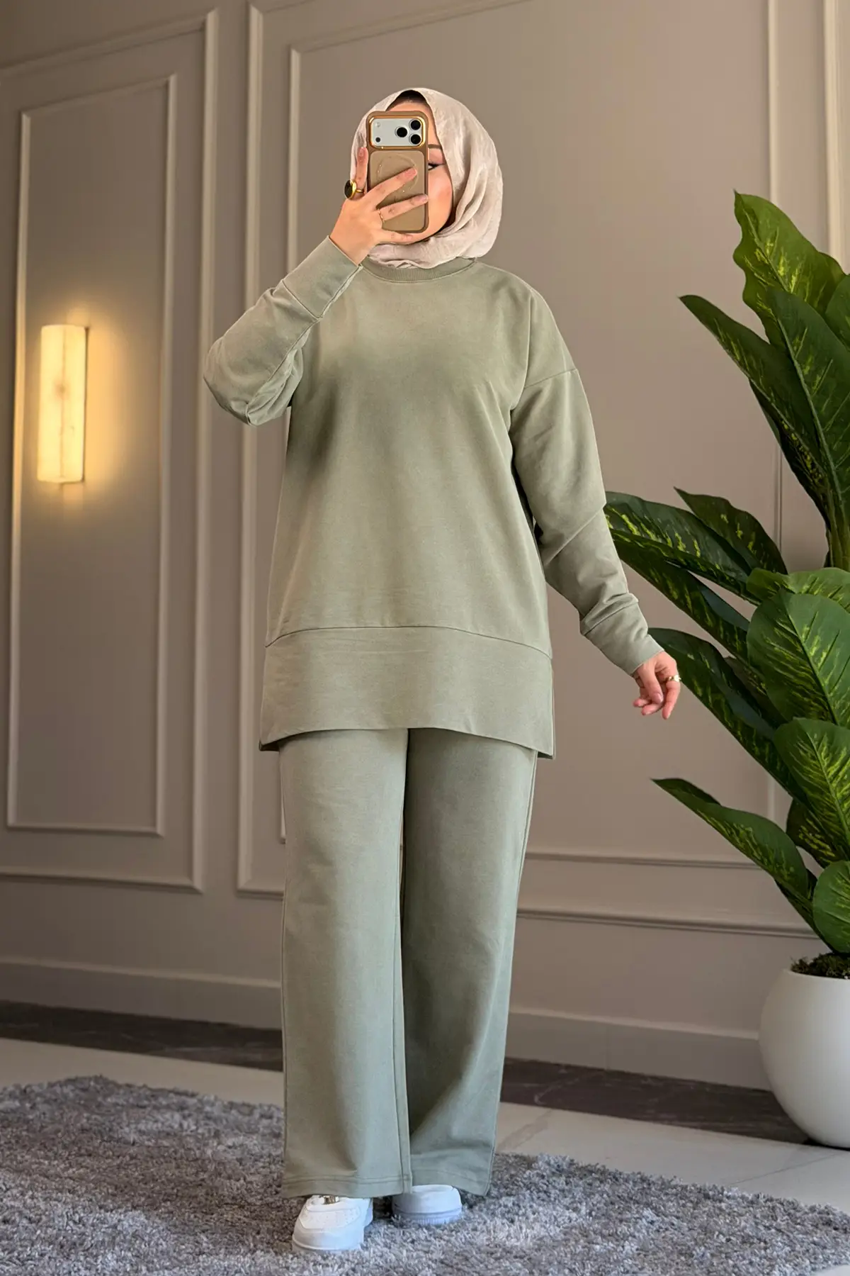 6024- Şık Rahat 2 İplik Soft Yıkama Basic Salaş Kadın Takım