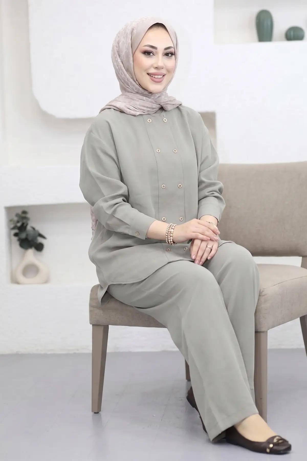 6294 - Şık Rahat Yumuşak Modal Kumaş Salaş Kadın Takım
