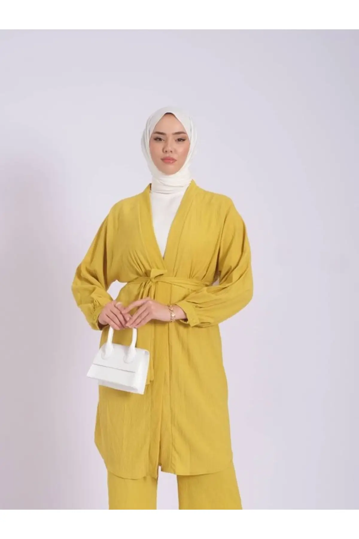 8511 - Poplin Pileli Gizli Düğmeli Kadın Gömlek - Yağ Yeşili